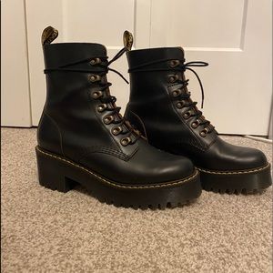 LEONA WOMEN'S DR MARTEN LEATHER HEELED BOOTS